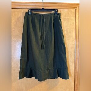 GAP Green Midi Linen Skirt